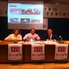 El presidente de la Feria de Barbastro, Jes�s Lobera, la directora de Ferma, Mar�a Jes�s Morera, y el gerente de Ecomputer, Enrique Samp�riz, esta ma�ana durante la rueda de prensa                                                                           