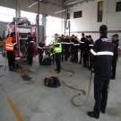 Efectivos en el nuevo parque de bomberos durante un curso.                                                                                                                                                                                                     