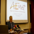 El delegado territorial de la Aemet en Arag�n, Rafael Requena, durante la rueda de prensa de este martes.                                                                                                                                                      
