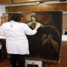 Imagen del taller de restauraci�n, donde se ha trabajado con una decena de obras                                                                                                                                                                               