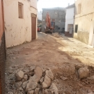 Obras en la calle Garc�a de Longares, en la provincia de Zaragoza.                                                                                                                                                                                             
