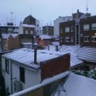 El barrio zaragozano de Torrero ha amanecido con nieve, al igual que en otras zonas de la capital aragonesa                                                                                                                                                    